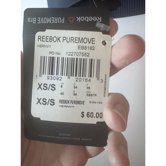 Reebok Puremove Workout Sports Bra, Navy/Orange Size XS/S $60 - Picture 11 of 12